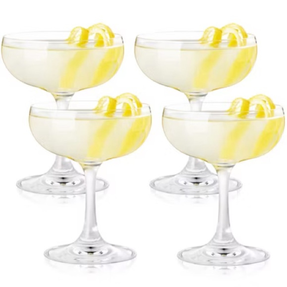 Clear Crystal Coupe Drinkware Set